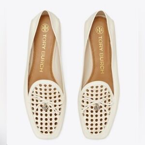 Tory Burch Convertible Tory Charm Loafer Woven Cream Spring Easter Beach Cruise